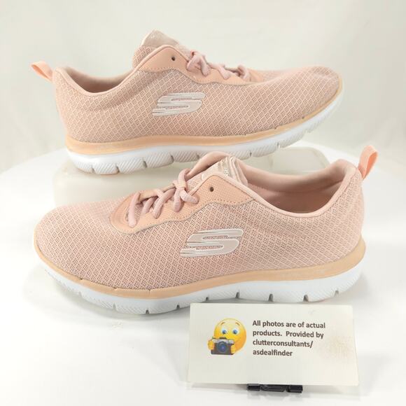 Skechers Flex Appeal 2.0 Athletic Lace Up Running Shoe Womens Size 8 12775 Pink - Picture 5 of 9